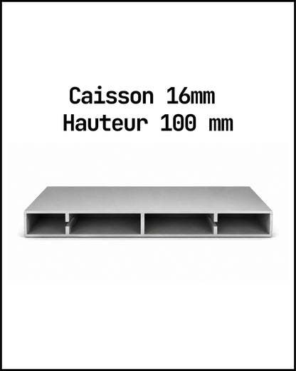 Caissons aluminium épaisseur 16mm - hauteur 100