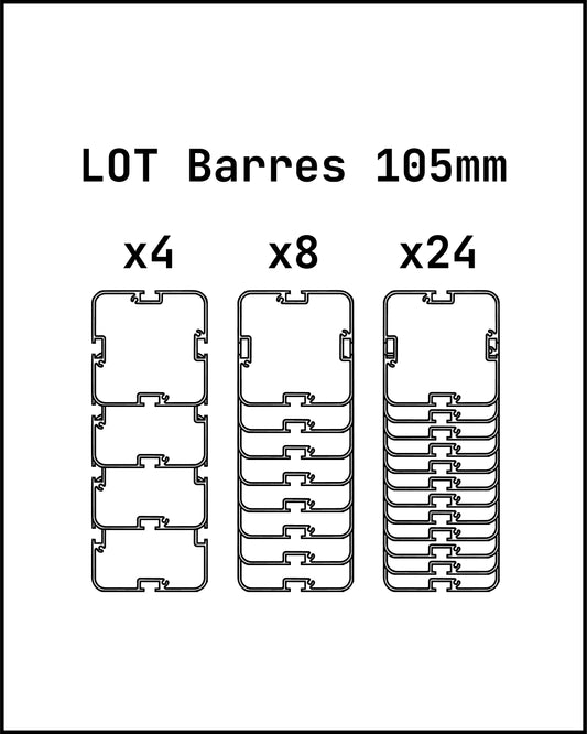 Lot de Barres - Mât carré 105mm - 4 départs