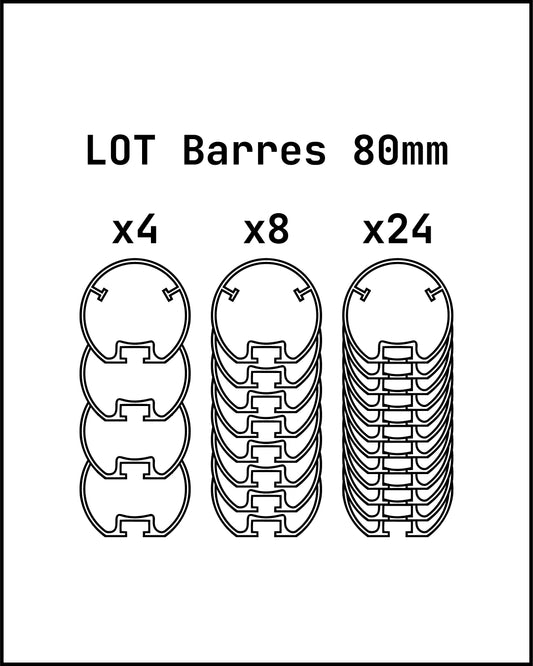 Lot de Barres - Mâts cylindrique 80mm - 1 départ