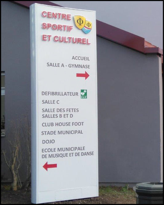 Totem non lumineux Plat 750 mm