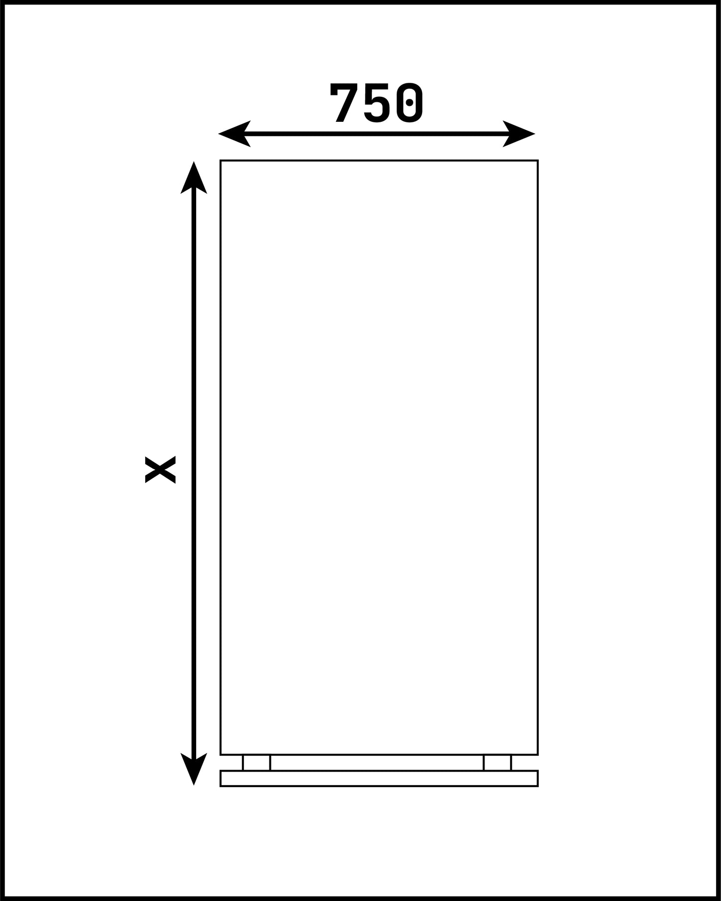 Totem non lumineux Plat 750 mm