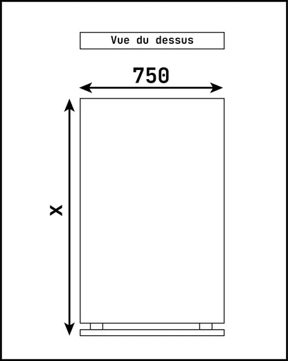 Totem non lumineux Plat largeur 750 mm