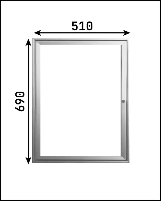 Vitrine info porte battante 510x690 angles carrés