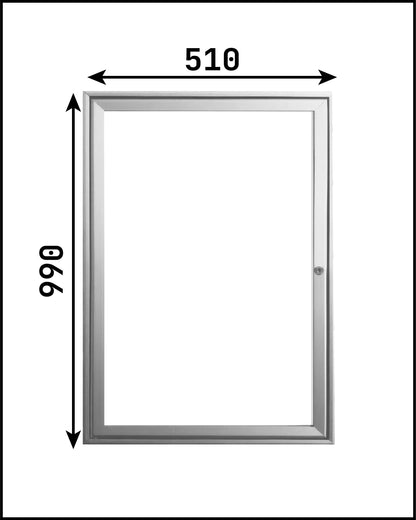 Vitrine info porte battante 510x990 angles carrés
