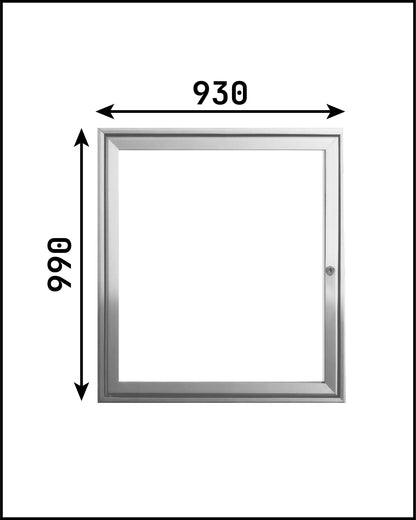Vitrine info porte battante 930x990 angles carrés